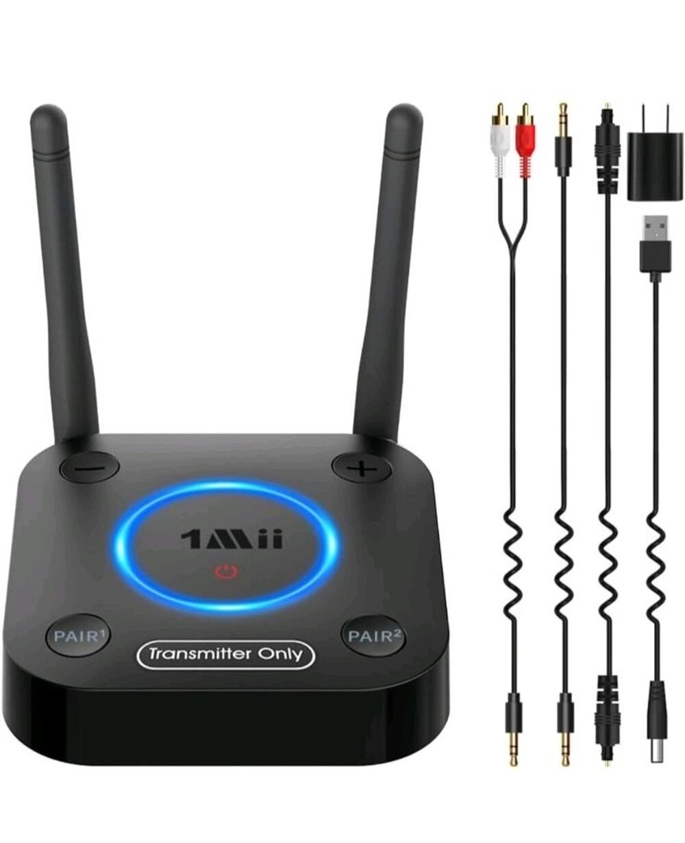 1Mii B06TX Bluetooth 5.3 Transmitter for TV to Wireless Headphone/Speaker